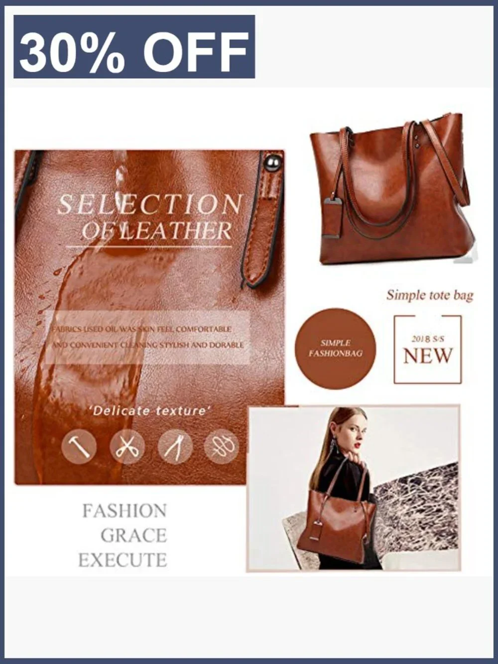 Vegan Leather Women's Satchel Handbag Tote Shoulder Bag Large Purse with